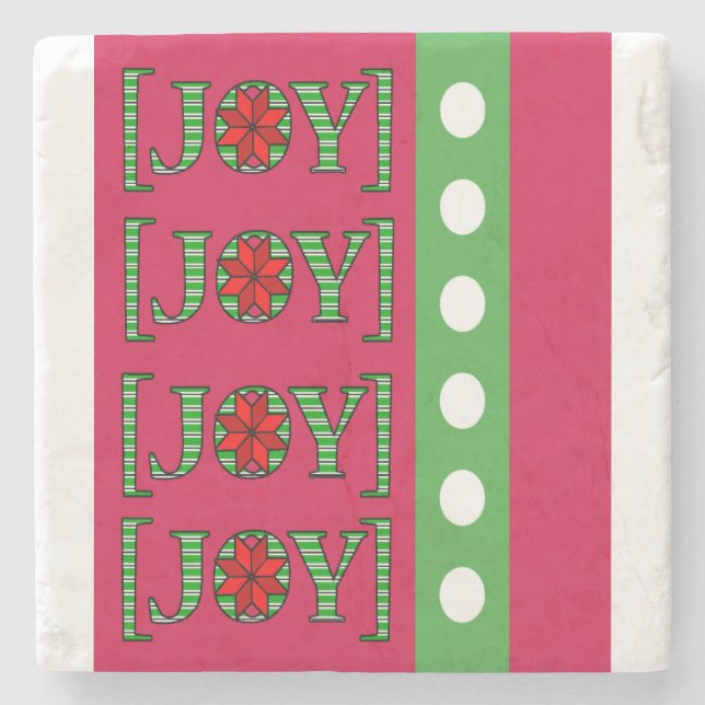 Christmas Marble Stone Coaster, Joy     Coaster (Front)