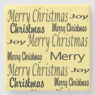 Christmas Marble Stone Coaster, Joy Coaster