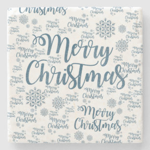 Christmas Marble Stone Coaster, Merry Christmas Coaster