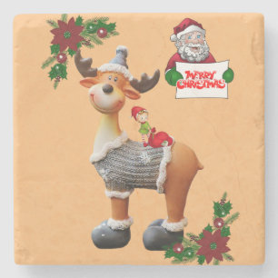 Christmas Marble Stone Coaster, Merry Christmas Coaster