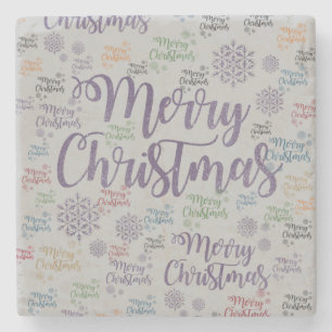 Christmas Marble Stone Coaster, Merry Christmas Coaster