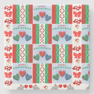 Christmas Marble Stone Coaster, Merry Christmas Stone Coaster