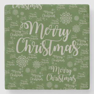Christmas Marble Stone Coaster, Merry Christmas Stone Coaster