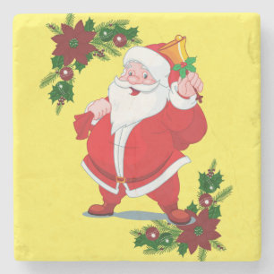 Christmas Marble Stone Coaster, Santa Coaster