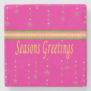 Christmas Marble Stone Coaster, Season's Greetings Coaster