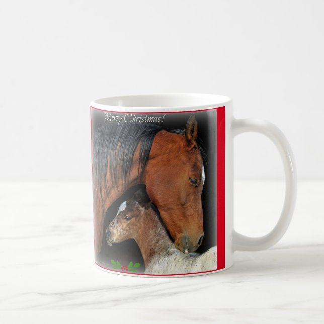 Christmas mare and foal coffee mug (Right)