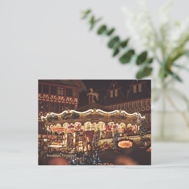 Christmas Market, Frankfurt, Germany Postcard (Standing Front)
