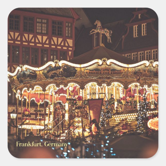Christmas Market, Frankfurt, Germany Square Sticker (Front)