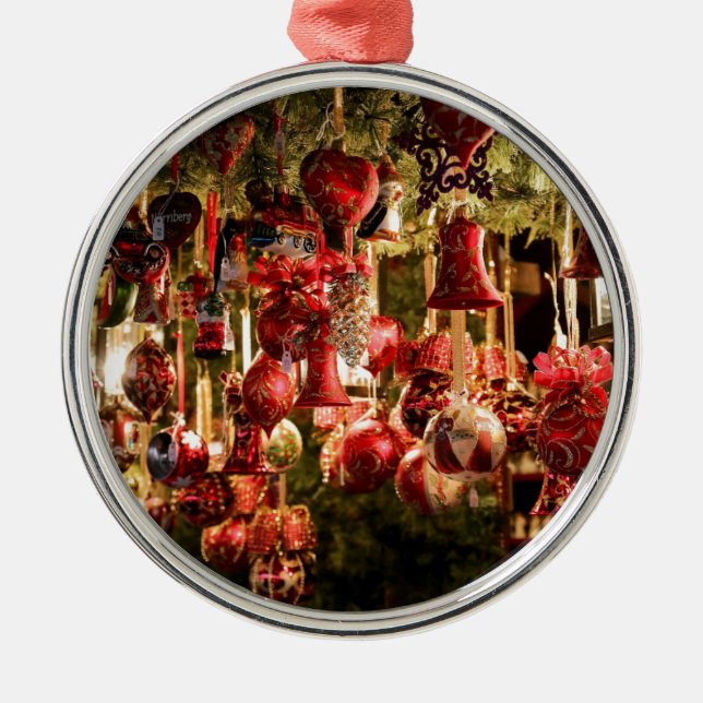 Christmas Market Hanging Baubles Nuremberg Metal Tree Decoration (Front)