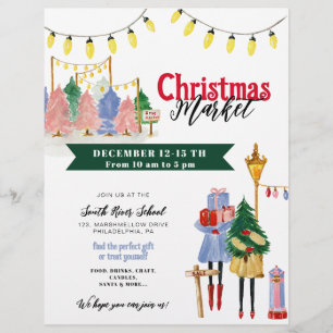Christmas market, holiday craft fair  flyer