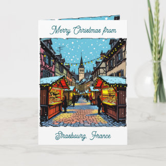 Christmas Market in Strasbourg, France Poem Card