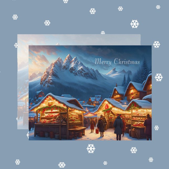Christmas market in the mountains - custom holiday card (Creator Uploaded)