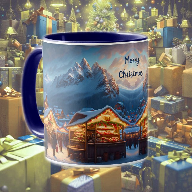Christmas market in the mountains - custom mug (Creator Uploaded)