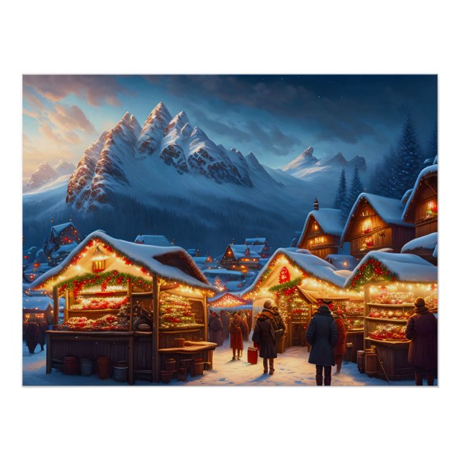 Christmas market in the mountains  poster (Front)