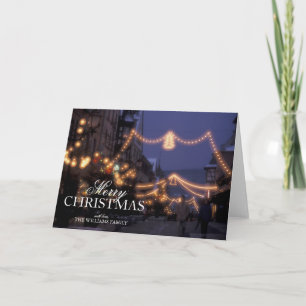 Christmas market lights holiday card