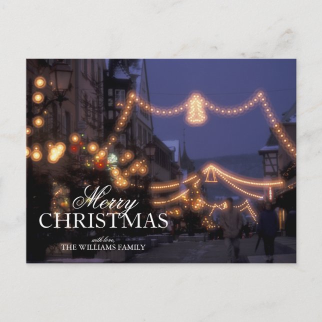 Christmas Market Lights Holiday Postcard (Front)