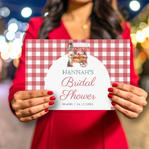 Christmas Market red gingham Bridal Shower Guest Book
