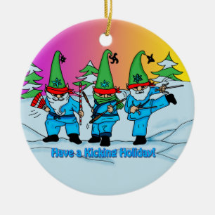 Christmas Martial Arts Elves Ornament