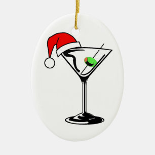 Christmas Martini Ceramic Tree Decoration