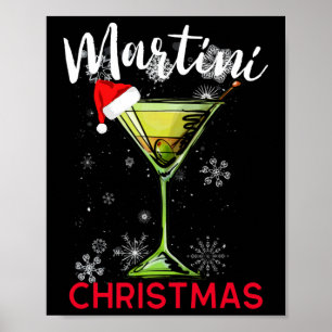 Christmas Martini Cocktail Happy Hour Fun Drink Gi Poster