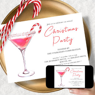 Christmas Martini Cocktail Holiday Party Invitation