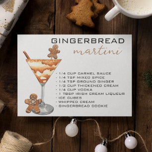 Christmas Martini Cocktail Recipe Gingerbread Postcard