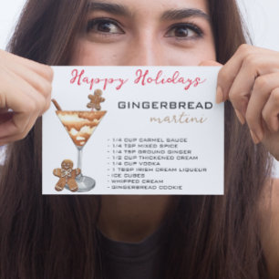 Christmas Martini Cocktail Recipe Gingerbread  Postcard