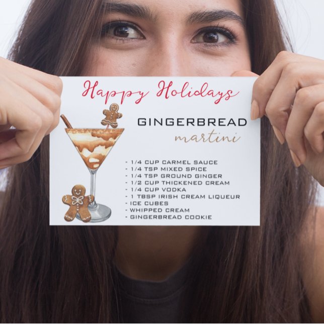 Christmas Martini Cocktail Recipe Gingerbread  Postcard (Creator Uploaded)