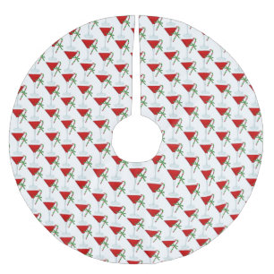 Christmas Martini Cocktail With Candy Canes Brushed Polyester Tree Skirt