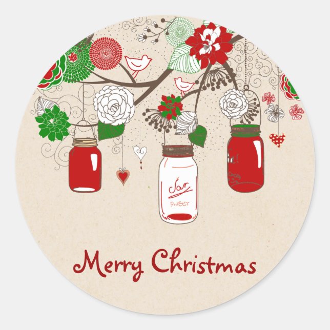Christmas Mason Jar Sticker (Front)
