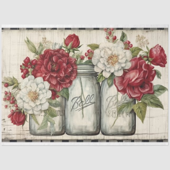 Christmas Mason Jars  Tissue Paper (Front)