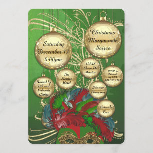 Christmas Masquerade Soiree Invitation