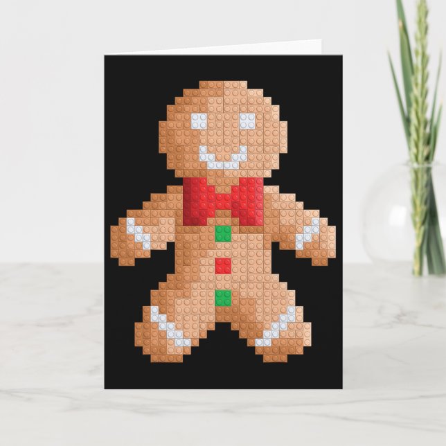 Christmas Master Builder Block Brick Building Ging Card (Front)