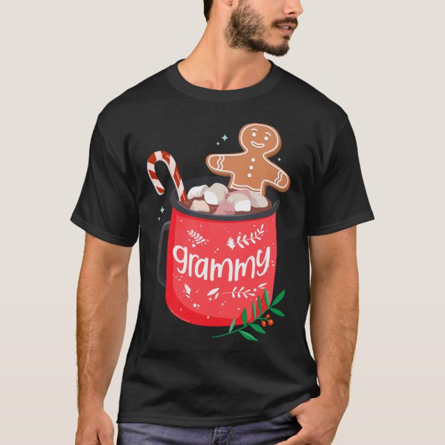 Christmas Matching Family Cocoa Mug with Candy Can T-Shirt (Front)