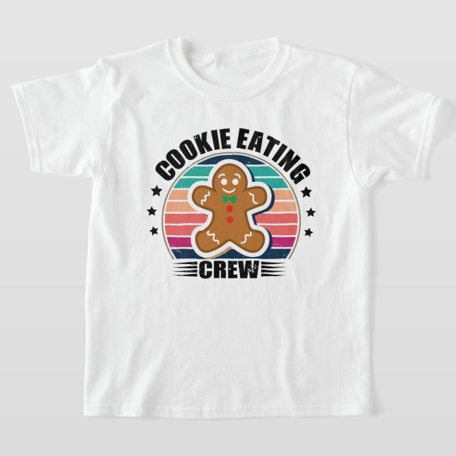 Christmas Matching Family Cookie Eating Crew T-Shirt (Laydown)