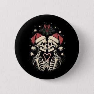 Christmas Matching Gothic Couple Dark Humour 6 Cm Round Badge