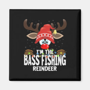 Christmas Matching I'm The B Fishing Reindeer  Magnet