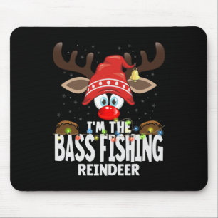 Christmas Matching I'm The B Fishing Reindeer Mouse Pad