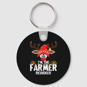 Christmas Matching I'm The Farmer Reindeer Key Ring