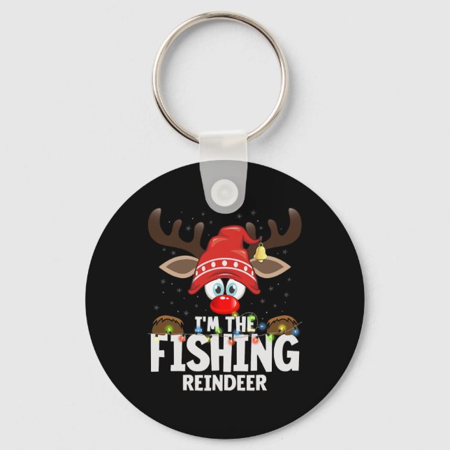Christmas Matching I'm The Fishing Reindeer  Key Ring (Front)