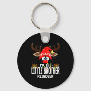 Christmas Matching I'm The Little Brother Reindeer Key Ring