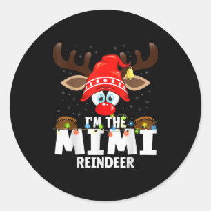 Christmas Matching I'm The Mimi Reindeer  Classic Round Sticker