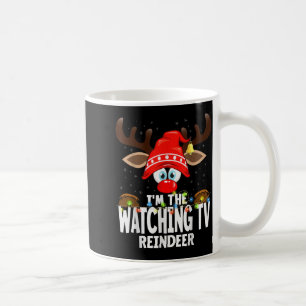 Christmas Matching I'm The Watching Tv Reindeer Coffee Mug