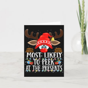 Christmas Matching Most Likely To Peek All The Pjs Card