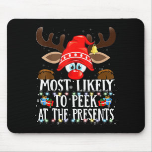 Christmas Matching Most Likely To Peek All The Pjs Mouse Pad