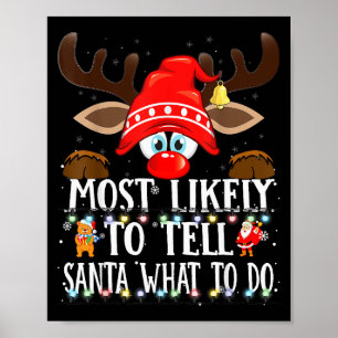 Christmas Matching Most Likely To Tell Santa What  Poster