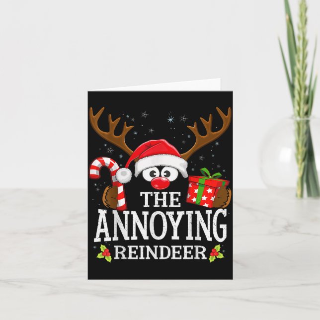 Christmas Matching The Annoying Reindeer Family  Card (Front)