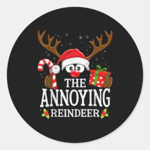 Christmas Matching The Annoying Reindeer Family Classic Round Sticker
