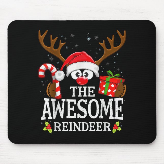 Christmas Matching The Awesome Reindeer Family  Mouse Pad (Front)