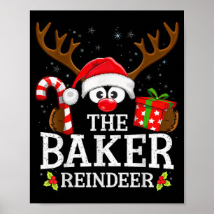 Christmas Matching The Baker Reindeer Family  Poster
